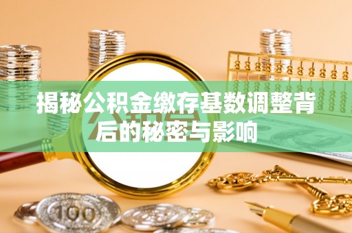 湖西揭秘公积金缴存基数调整背后的秘密与影响